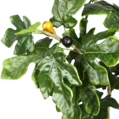Trees & Topiaries-Kirkland's Home Potted Fig Fruit Tree, 4 Ft.