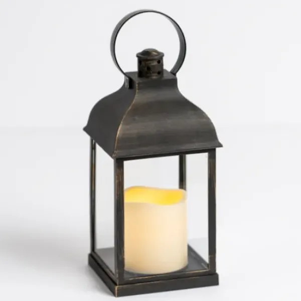 Lanterns-Kirkland's Home Pre-Lit Antique Bronze Ring Led Lantern Brown