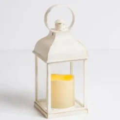 Lanterns-Kirkland's Home Pre-Lit Antique Ring Led Lantern White