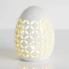 Lanterns-Kirkland's Home Pre-Lit Ceramic Egg Lantern White
