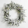 Wreaths-Kirkland's Home Pre-Lit Flocked Winter Pinecone Wreath White