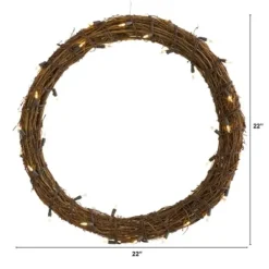 Wreaths-Kirkland's Home Pre-Lit Light Woven Vine Wreath Brown