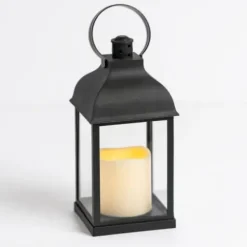 Lanterns-Kirkland's Home Pre-Lit Matte Ring Led Lantern Black
