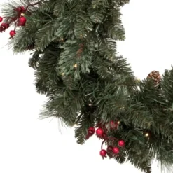 Arrangements & Greenery-Kirkland's Home Pre-Lit 4-Pc. Outdoor Christmas Greenery Set Green/Red