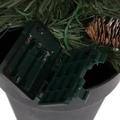 Arrangements & Greenery-Kirkland's Home Pre-Lit 4-Pc. Outdoor Christmas Greenery Set Green/Red