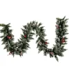 Arrangements & Greenery-Kirkland's Home Pre-Lit Snow Tipped Berry And Pinecone Garland Green/White