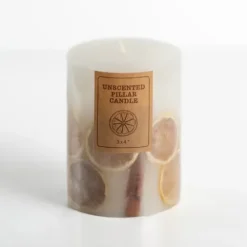 Candles-Kirkland's Home Pressed Citrus Unscented Pillar Candle, 3X4 In. White