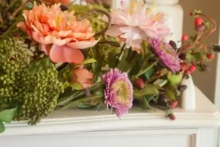 Arrangements & Greenery-Kirkland's Home Pretty Peony Garden Mix Arrangement Pink/Green/Orange/Purple