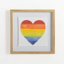 Framed Art-Kirkland's Home Pride Rainbow Heart Framed Art Print White/Multi