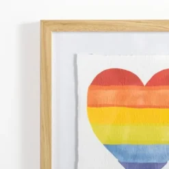 Framed Art-Kirkland's Home Pride Rainbow Heart Framed Art Print White/Multi