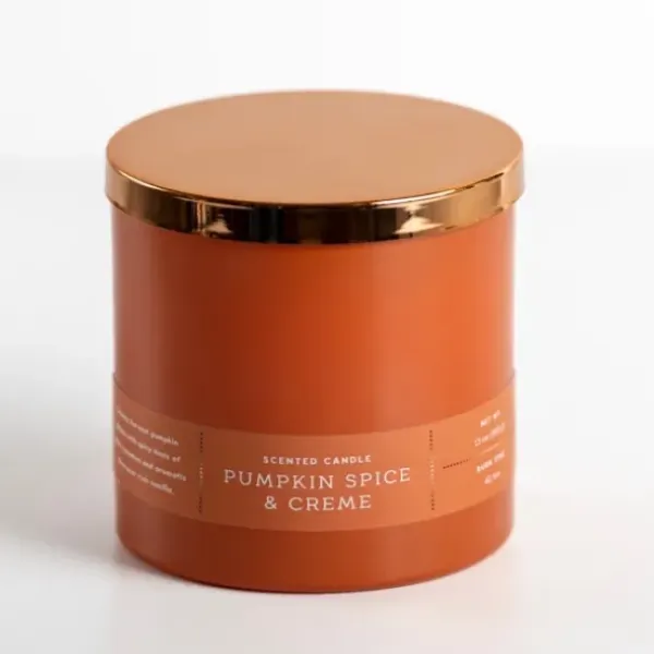 Candles-Kirkland's Home Pumpkin Spice & Creme Triple Wick Jar Candle Orange