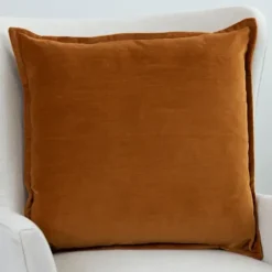 Pillows-Kirkland's Home Pumpkin Velvet Duck Feather Throw Pillow Orange
