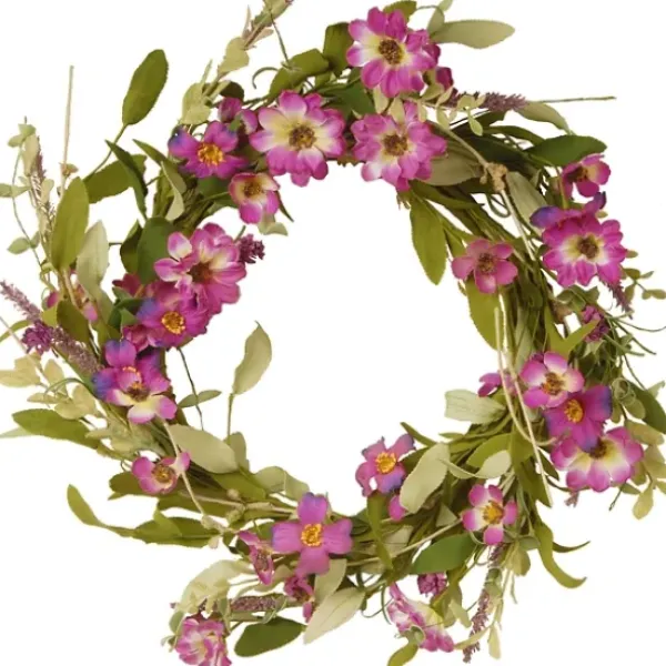 Wreaths-Kirkland's Home Purple Daisy And Lavender Wreath Purple/Green