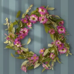 Wreaths-Kirkland's Home Purple Daisy And Lavender Wreath Purple/Green