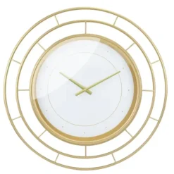 Clocks-Kirkland's Home Radial Wire Metal Wall Clock Gold