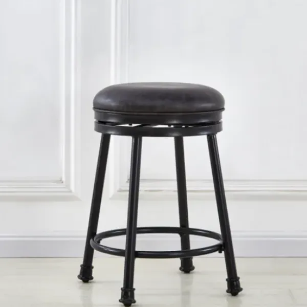 Bar Stools & Counter Height Stools-Kirkland's Home Radnor Cafe Swivel Stool Black
