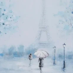Framed Art-Kirkland's Home Rainy Paris Blues Transitional Framed Wall Art Blue/White/Black
