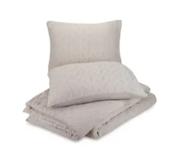 Duvets-Kirkland's Home Raised Chevron 3-Pc. Queen Duvet Set Gray