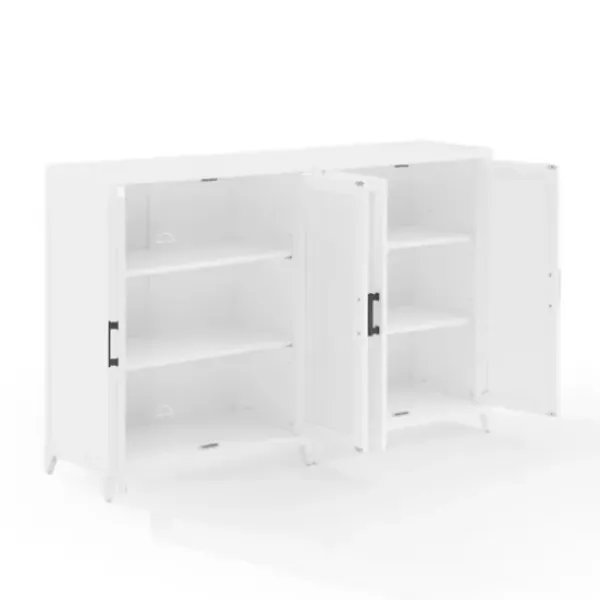 Tv Stands & Media Consoles-Kirkland's Home Rattan 4-Doors Wood Cabinet White