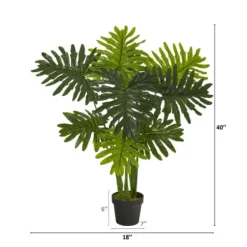 Trees & Topiaries-Kirkland's Home Real Touch Potted Tree Philodendron, 40 In.