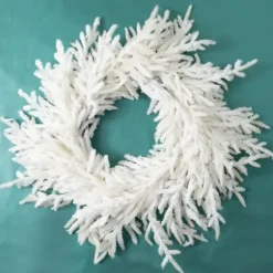 Wreaths-Kirkland's Home Real-Touch Flocked Norfolk Pine Wreath White