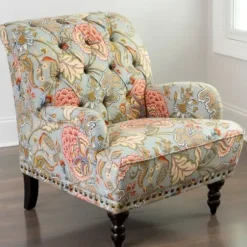 Accent Chairs-Kirkland's Home Rebecca Tufted Accent Chair Green