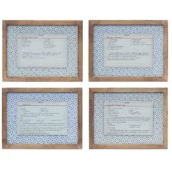 Wall Quotes & Signs-Kirkland's Home Recipe Card Wall Plaques, Set Of 4 Blue/White