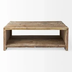 Coffee Tables-Kirkland's Home Reclaimed Natural Wood Distressed Coffee Table