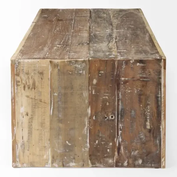 Coffee Tables-Kirkland's Home Reclaimed Natural Wood Distressed Coffee Table