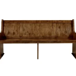 Dining Chairs-Kirkland's Home Reclaimed Pine Wood High Back Pew Dining Bench Brown