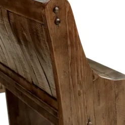 Dining Chairs-Kirkland's Home Reclaimed Pine Wood High Back Pew Dining Bench Brown