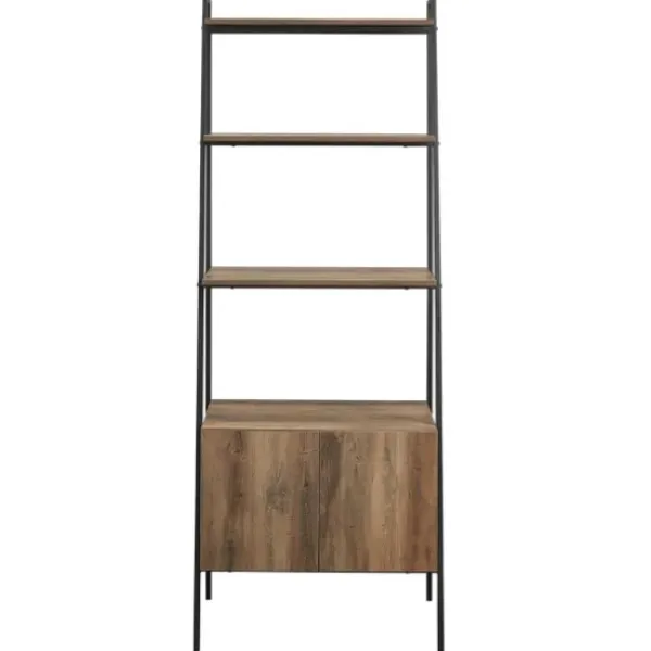 Bookshelves-Kirkland's Home Reclaimed Wood Modern Ladder Bookcase With Cabinet