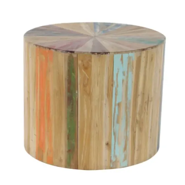 Accent & End Tables-Kirkland's Home Reclaimed Wood Round Accent Table Brown