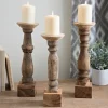 Candle Holders-Kirkland's Home Reclaimed Wooden Banister Candle Holders, Set Of 3 Tan