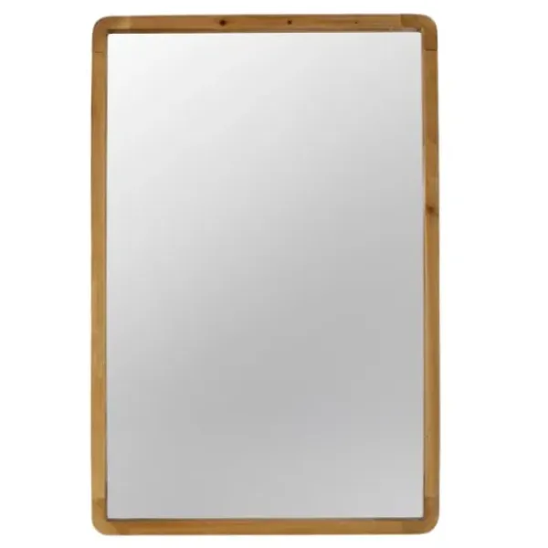 Decorative Mirrors-Kirkland's Home Rectangle Light Brown Wood Wall Mirror
