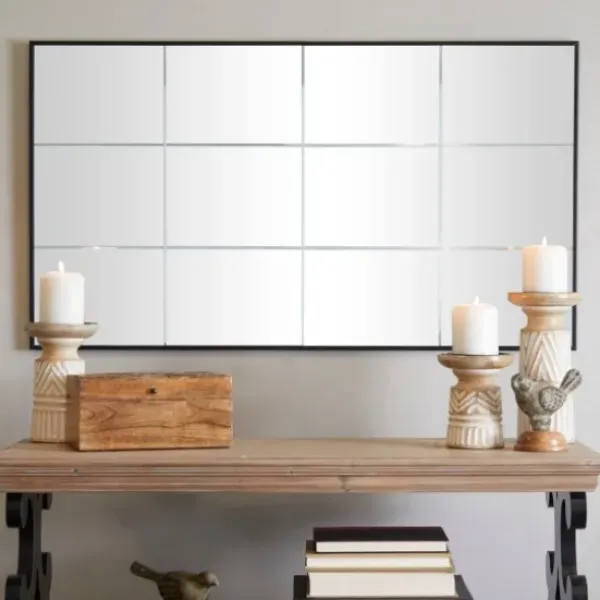 Decorative Mirrors-Kirkland's Home Rectangular Windowpane Grid Mirror, 23X40 In.