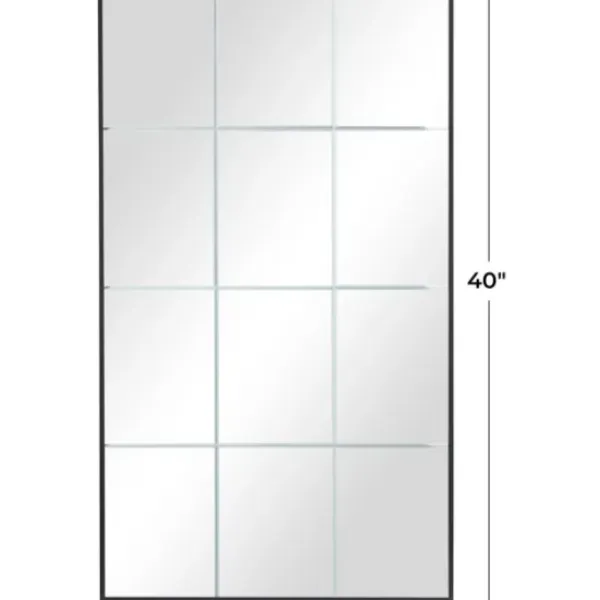 Decorative Mirrors-Kirkland's Home Rectangular Windowpane Grid Mirror, 23X40 In.