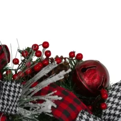 Wreaths-Kirkland's Home Red And Black Bow Wreath Red/Green/White