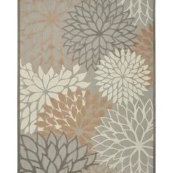 Outdoor Rugs-Kirkland's Home Red Bright Floral Burst Outdoor Area Rug, 5X7 Red/Blue/Orange