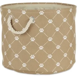 Baskets & Boxes-Kirkland's Home Red Double Stripe Jute Basket With Handles, 17 In. Tan/Red