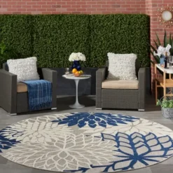 Outdoor Rugs-Kirkland's Home Red Floral Burst Outdoor Area Rug, 7X10 Red/Orange/Green