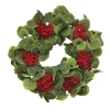 Wreaths-Kirkland's Home Red Geranium Twig Wreath Red/Green