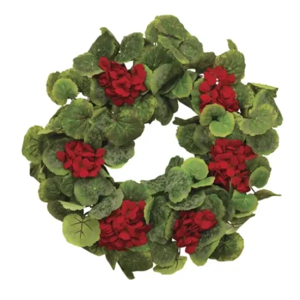 Wreaths-Kirkland's Home Red Geranium Twig Wreath Red/Green