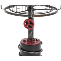 Table Lamps-Kirkland's Home Red Iron Cage Shade Edison Table Lamp Black