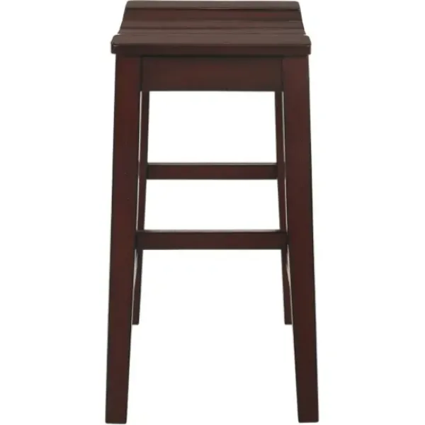 Bar Stools & Counter Height Stools-Kirkland's Home Red Mahogany Saddle Seat Counter Stools, Set Of 2 Brown