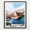 Framed Art-Kirkland's Home Regeneration Abstract Framed Art Print Blue/Brown