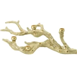 Candle Holders-Kirkland's Home Resin Coral Candle Holder Gold