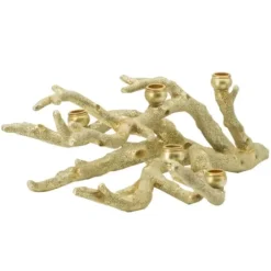 Candle Holders-Kirkland's Home Resin Coral Candle Holder Gold