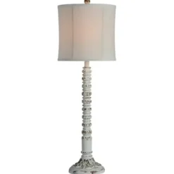 Buffet Lamps-Kirkland's Home Resin Distressed Spindle Buffet Lamp White