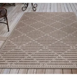 Outdoor Rugs-Kirkland's Home Reverse Arrows Outdoor Area Rug, 5X7 Gray